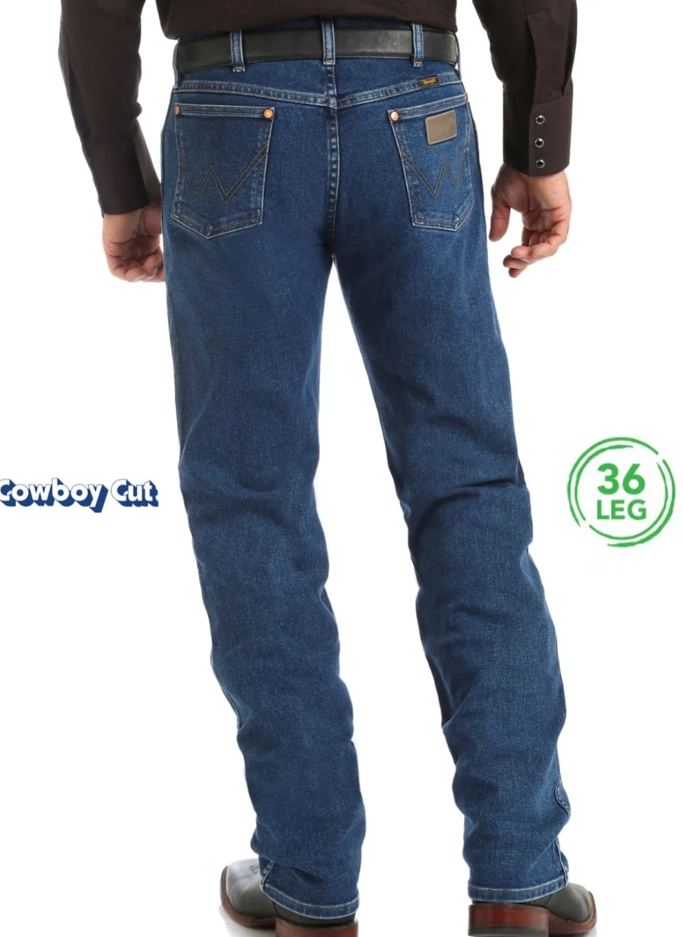 13MAFGK36  Wrangler Mens Cowboy Cut Active Flex Jean 36’leg