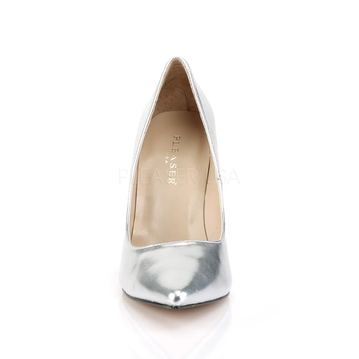 4 Inches Silver Metallic Classic Stilettos