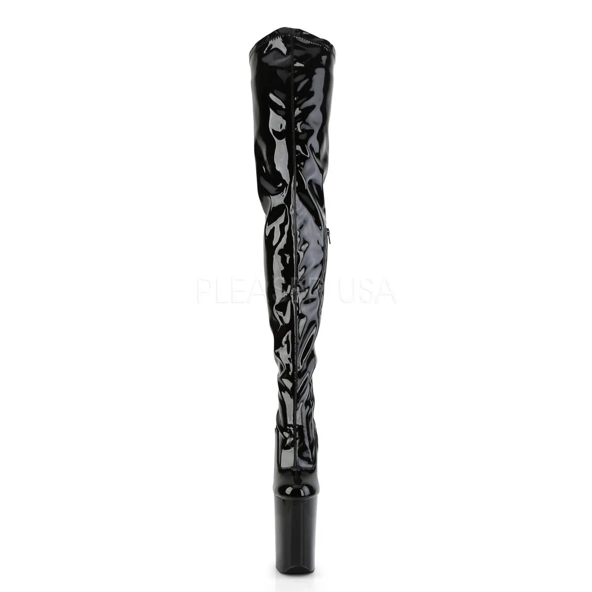 9 Inch Heel INFINITY-4000 Black Stretch Patent