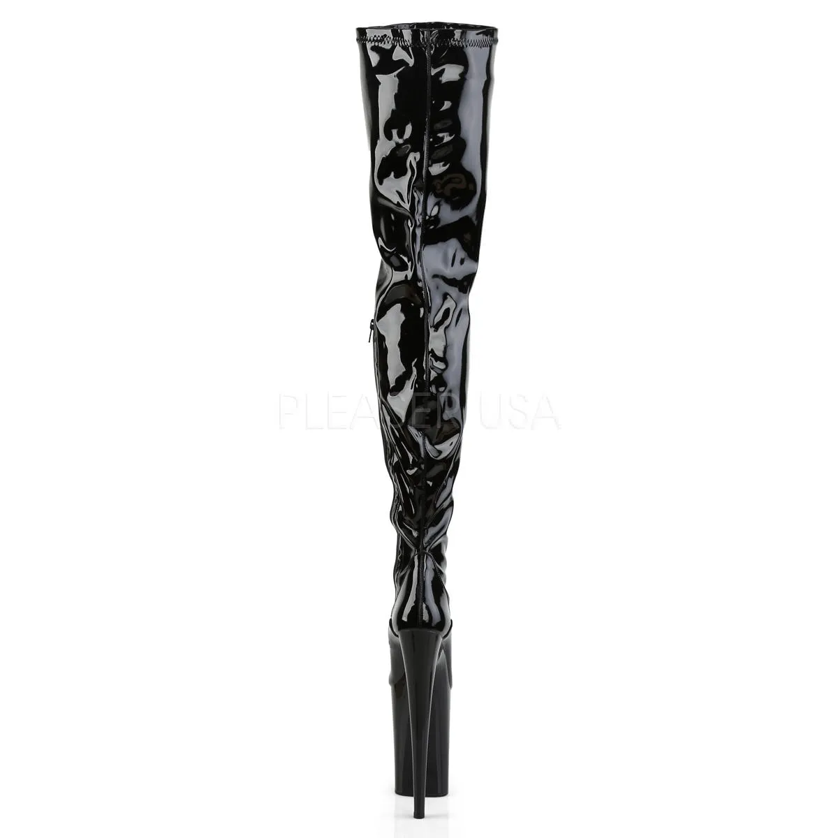 9 Inch Heel INFINITY-4000 Black Stretch Patent