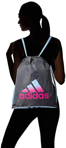 adidas Unisex Burst Sackpack, Onix/Glow Blue/Shock Pink, ONE SIZE