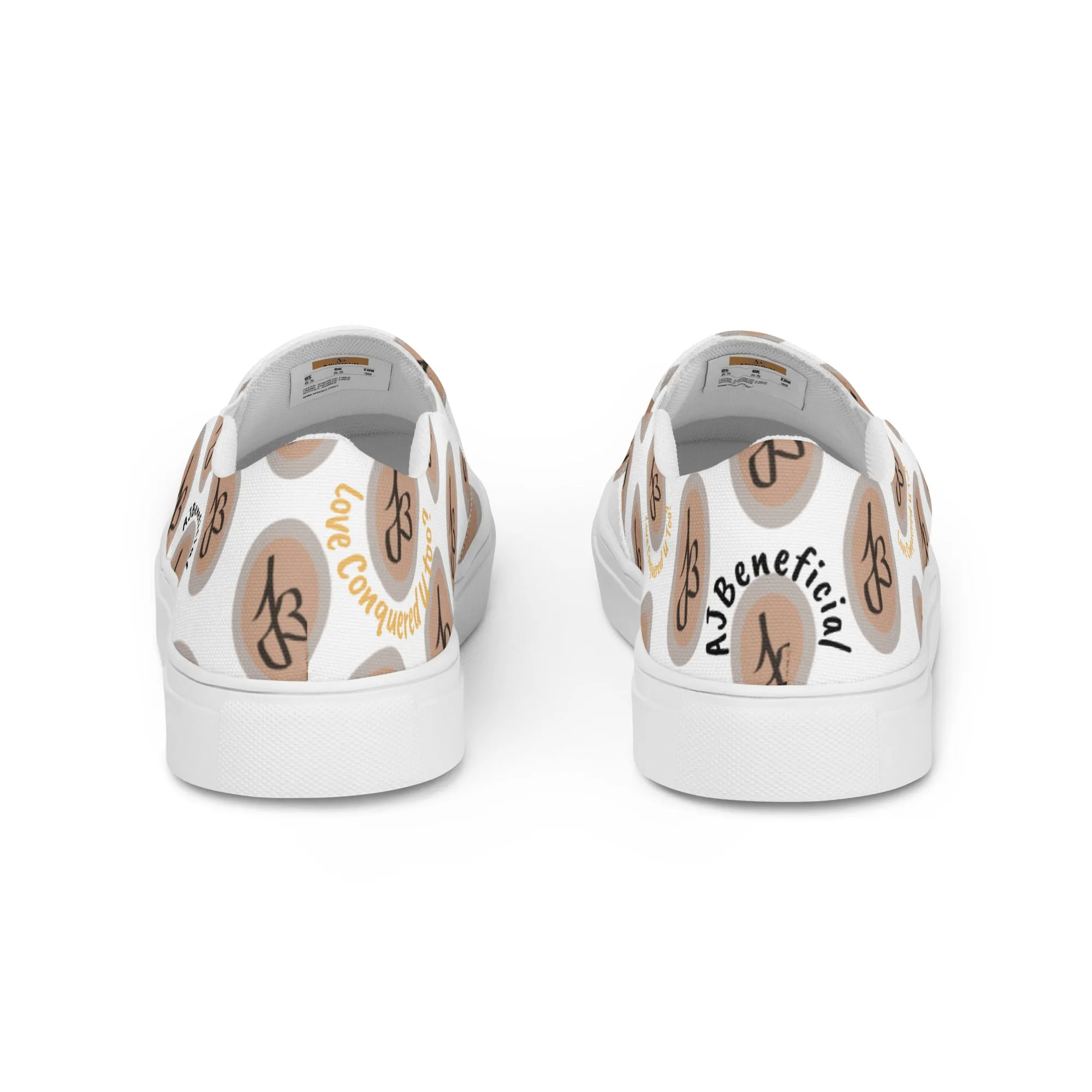 AJBeneficial Conquered Women’s slip-on canvas shoes on White