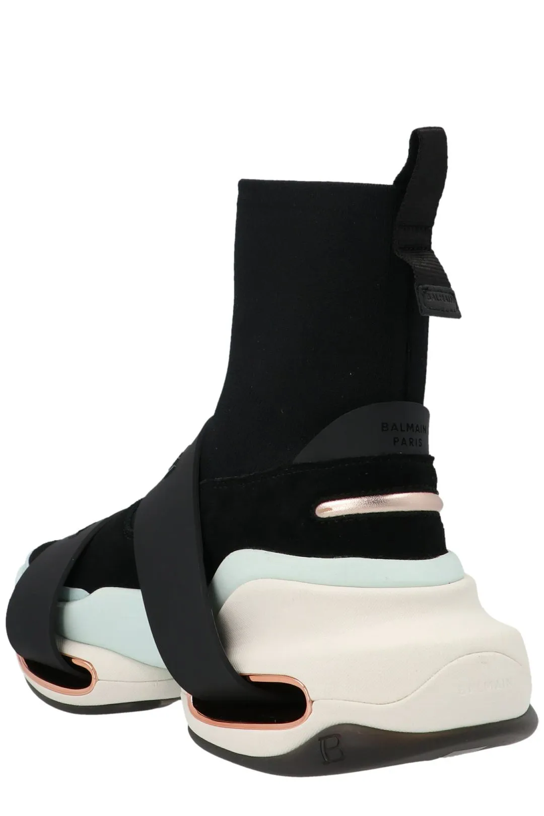 Balmain B-Bold Logo Detailed High Top Sneakers
