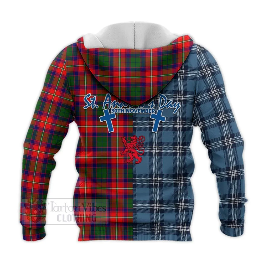 Belshes (Belsches) Tartan Knitted Hoodie Happy St. Andrew's Day Half Tartan Style