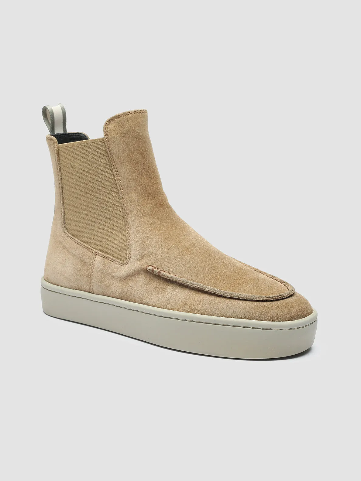 BUG 107 - Taupe Suede High-Top Sneakers
