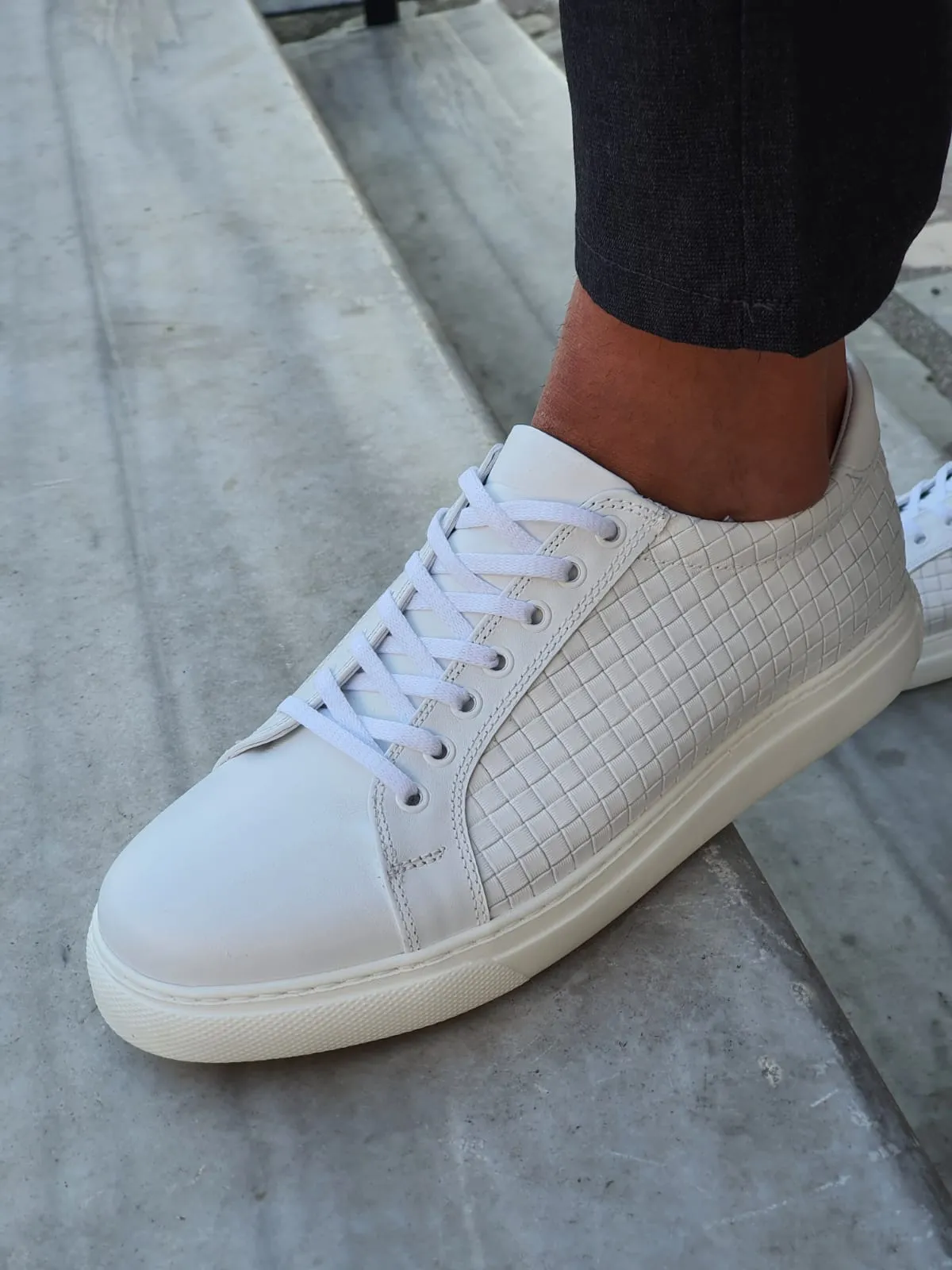 Buy White Low-Top Sneakers by GentWith.com | Worldwide Shipping