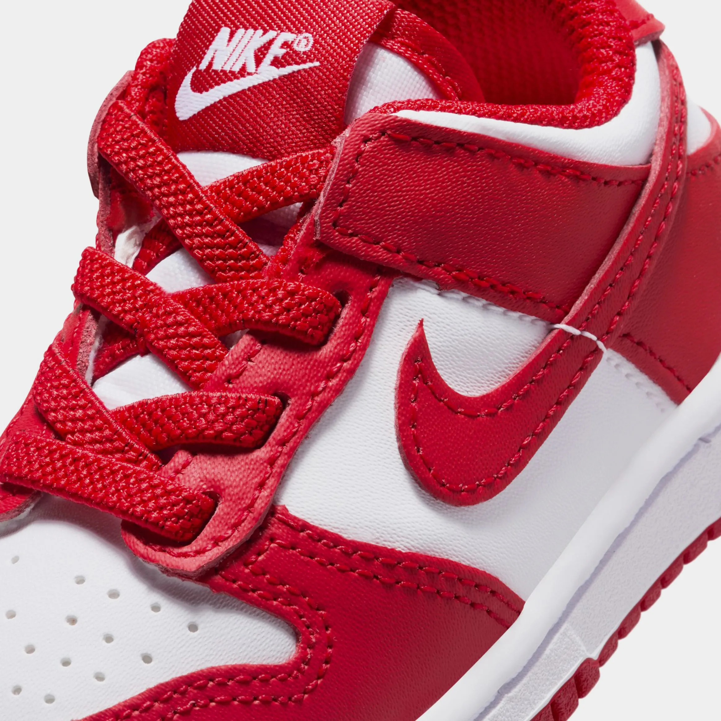 Dunk Low Infant Toddler Lifestyle Shoes (White/University Red/White)