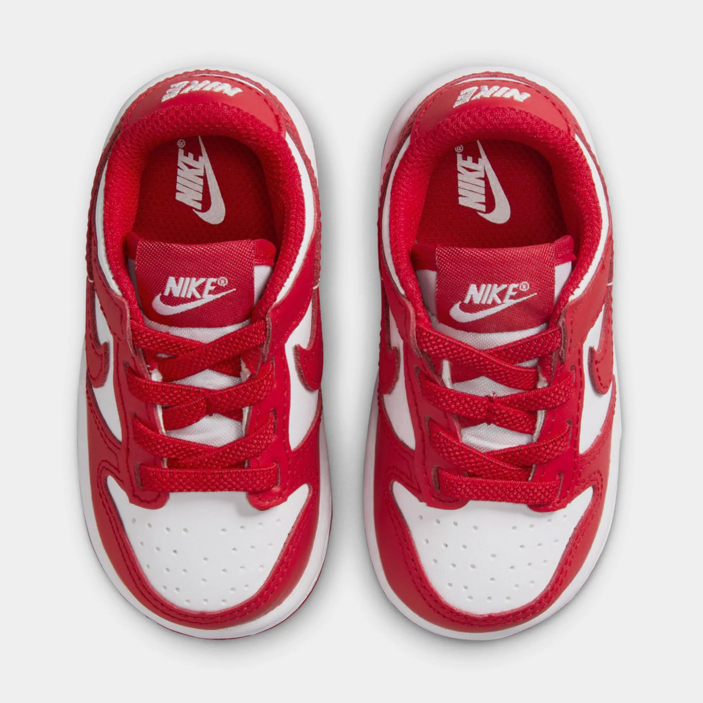 Dunk Low Infant Toddler Lifestyle Shoes (White/University Red/White)