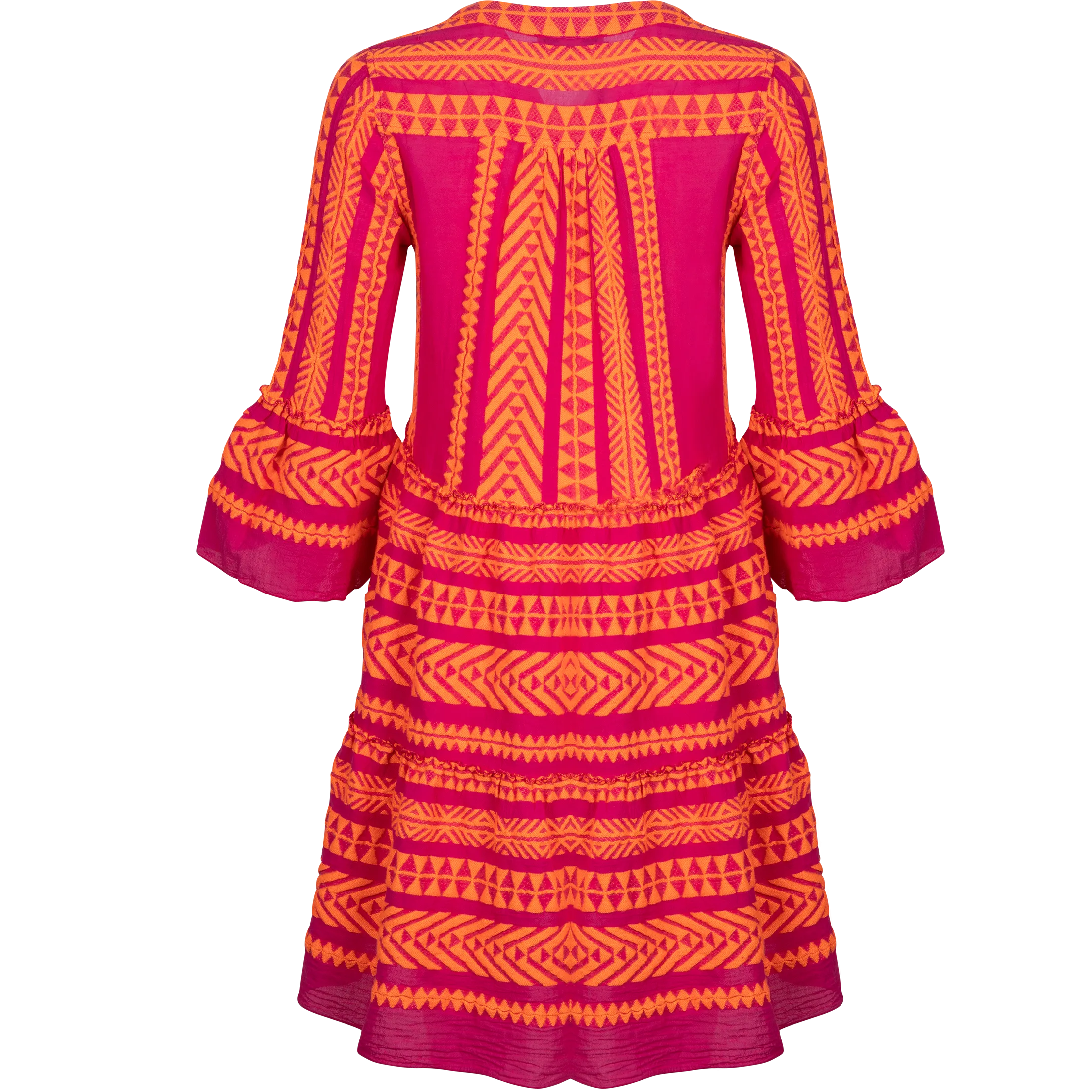 Ella Midi Dress - N.Orange/Fushia