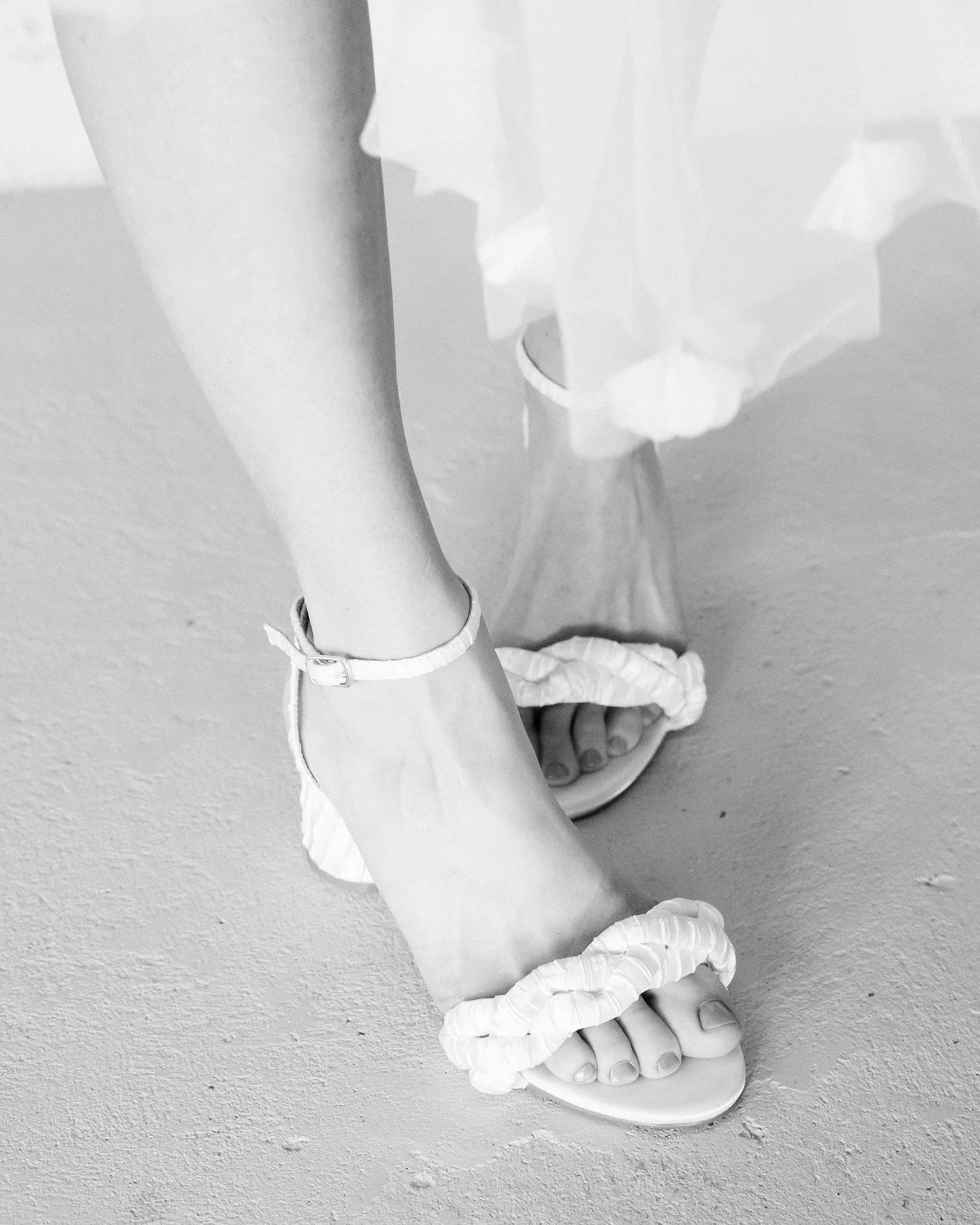 ETERNITY - RIPPLE SATIN WEDDING SHOES WITH PLAIT TOE - FINAL SALE