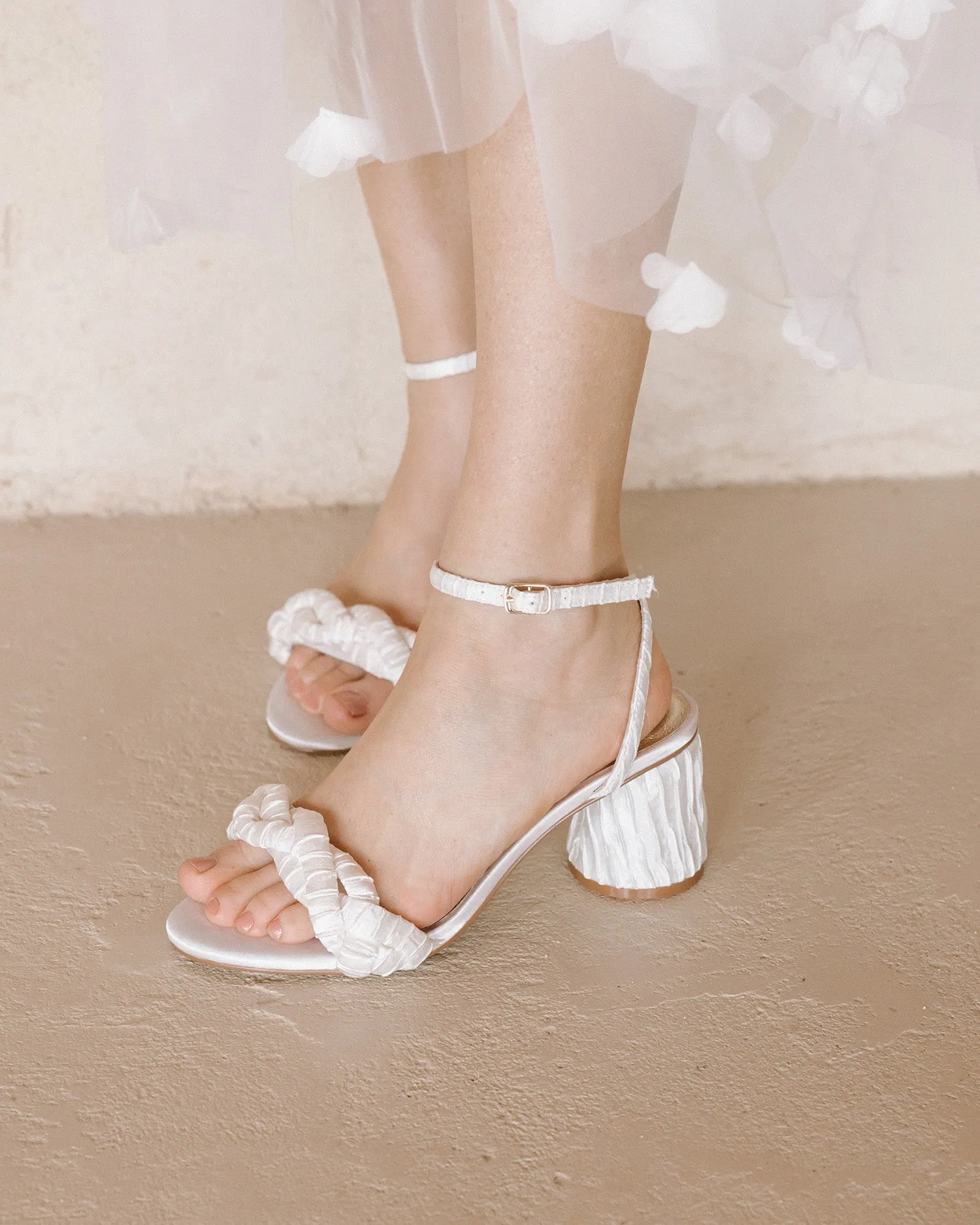 ETERNITY - RIPPLE SATIN WEDDING SHOES WITH PLAIT TOE - FINAL SALE