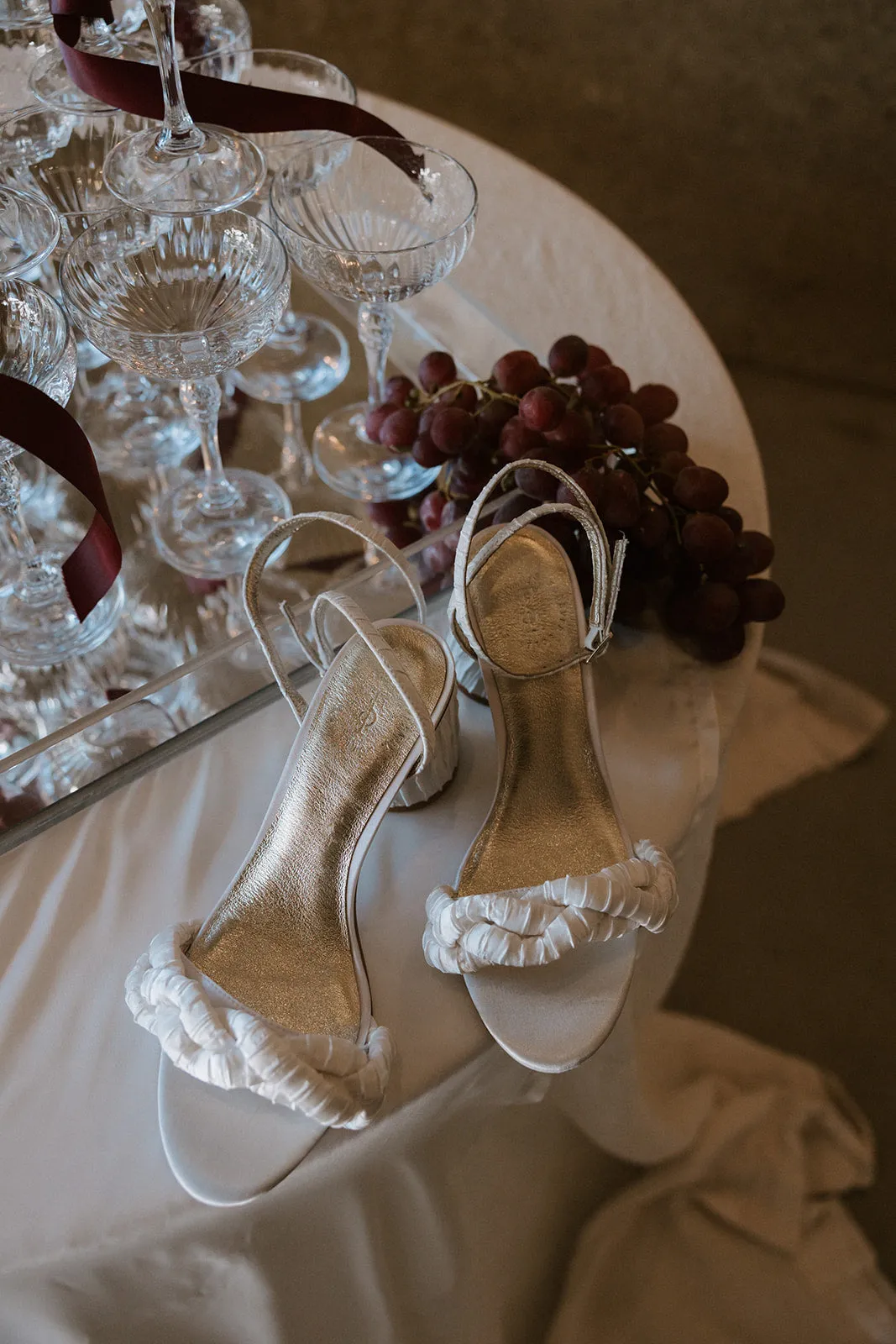 ETERNITY - RIPPLE SATIN WEDDING SHOES WITH PLAIT TOE - FINAL SALE