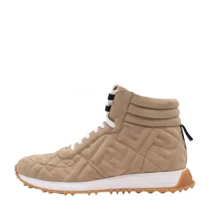 Fendi Suede FF Logo Leather High-Top Sneakers 7 SYCH055
