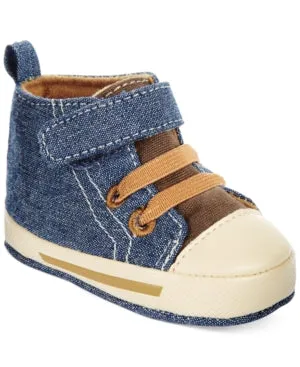 First Impressions Baby Boys High-Top Denim Sneakers