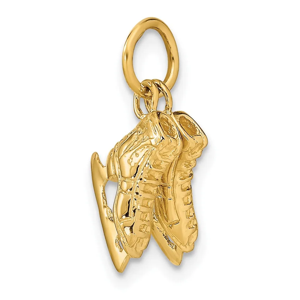 Gold Classic 3D Ice Skates Pendant Model-A0166