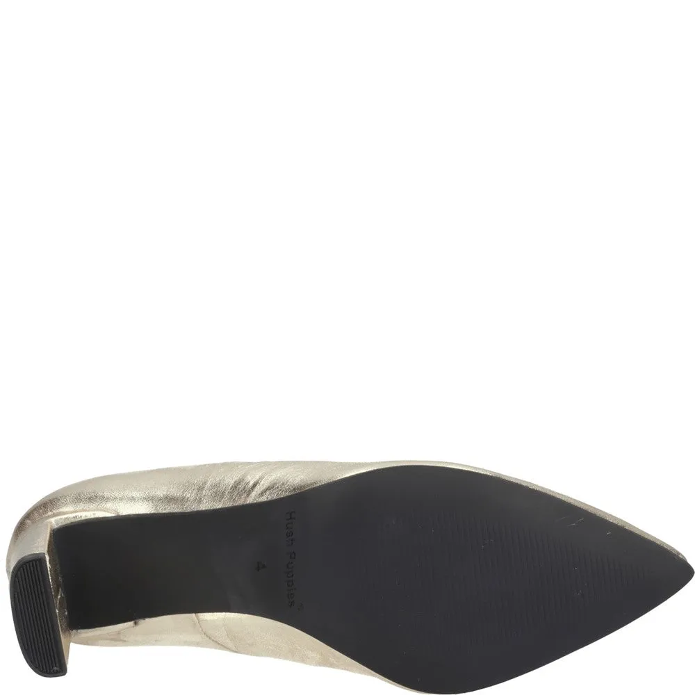 Gold Olivia Leather Court Shoes