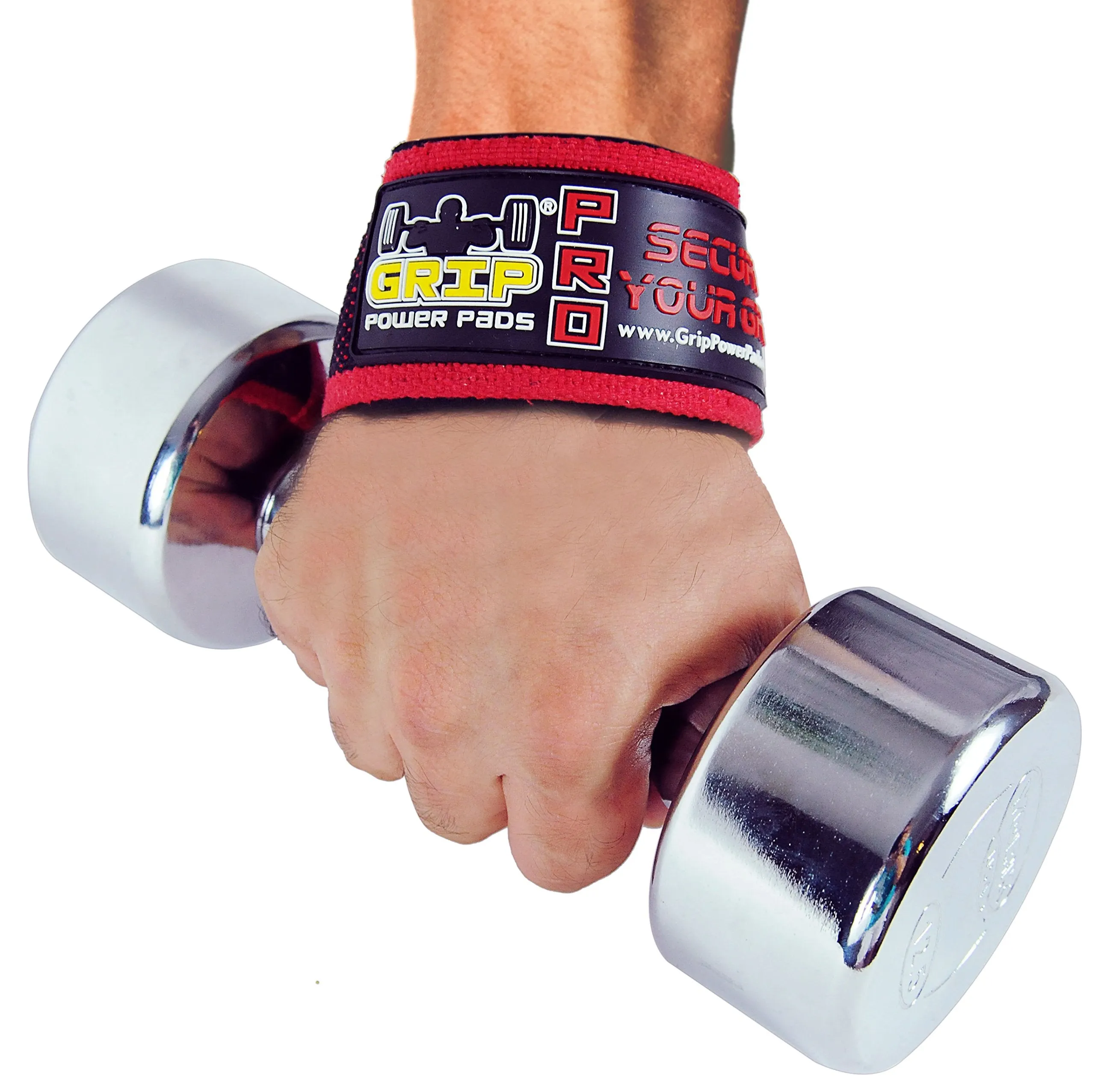 Grip Power Pads PRO Level Cotton Lifting Straps with Neoprene Wrist Pad Support & Silicone Grip Enhancement - Up to 24" Long Weightlifting Straps & 2" Wide for Maximum Support
