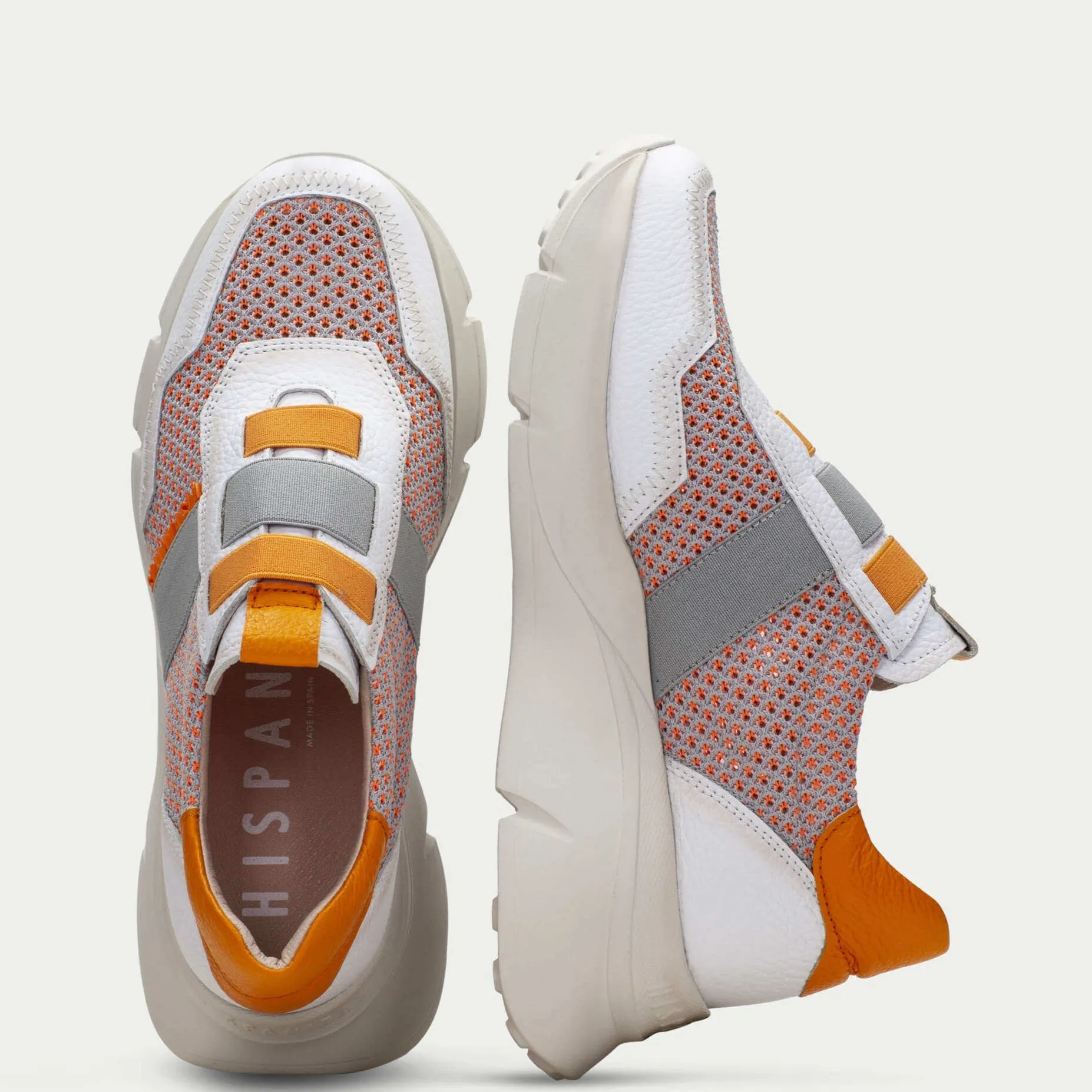 Hispanitas Orange Leather Slip On Chunky Sneakers