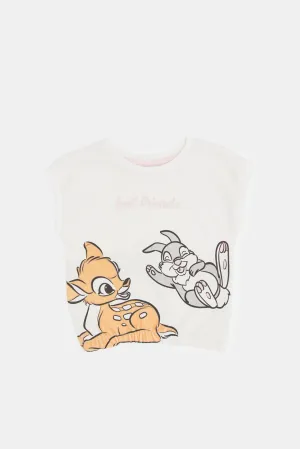 Infant Girls Pink Bambi Print Top