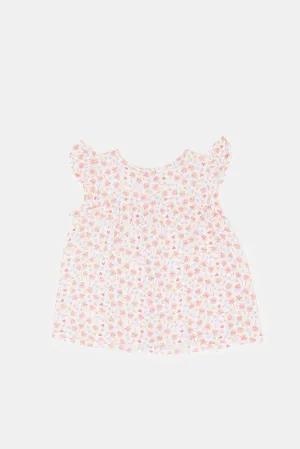 Infant Girls Pink Printed Top