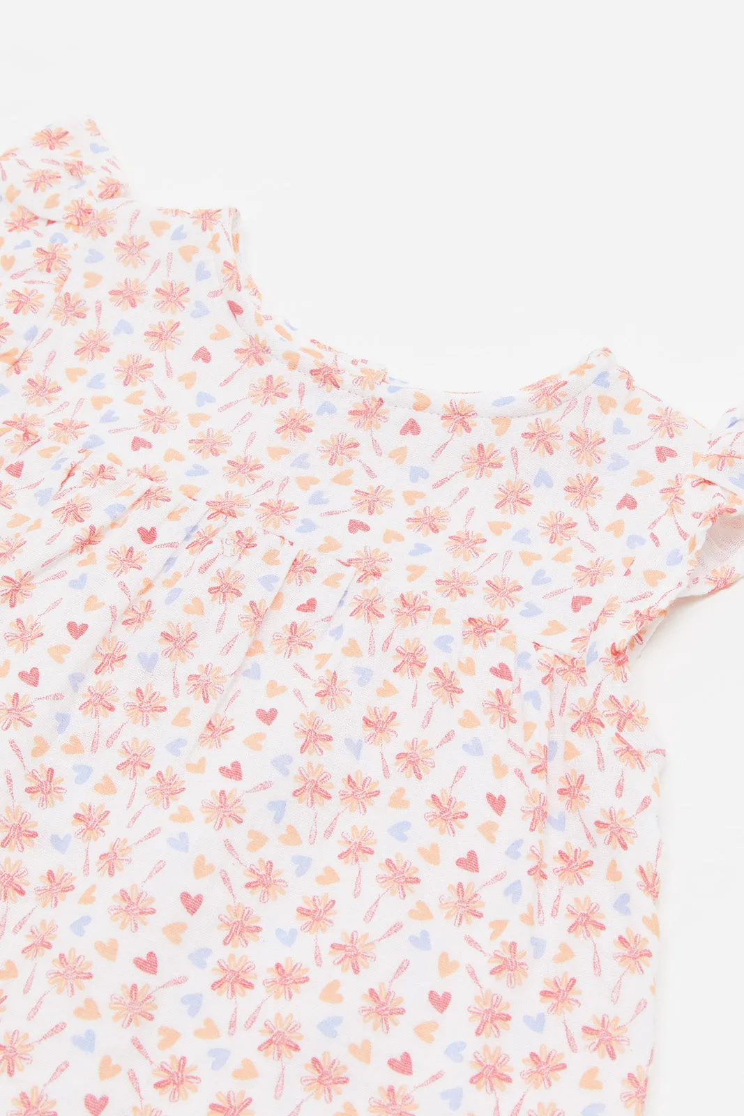 Infant Girls Pink Printed Top