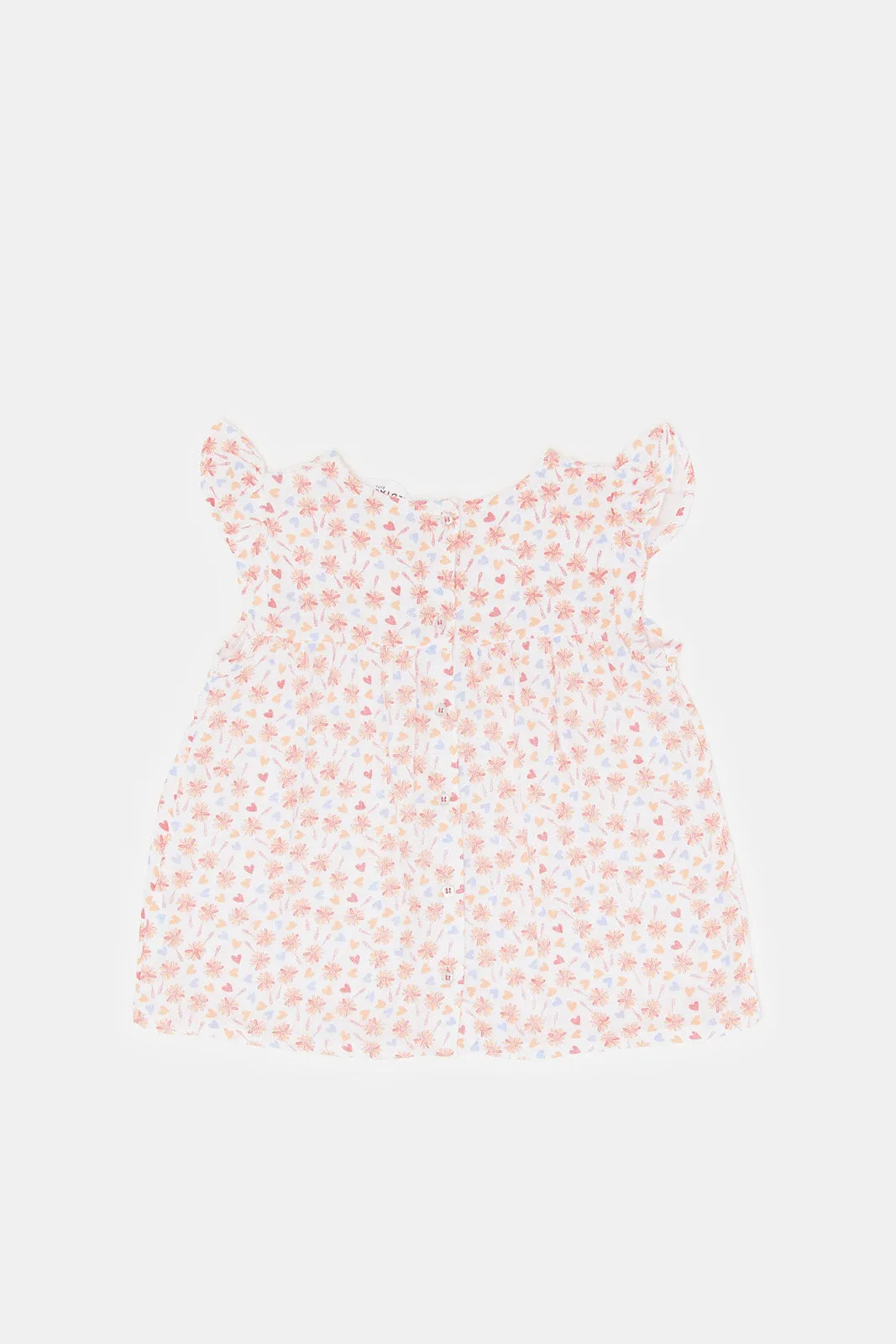 Infant Girls Pink Printed Top