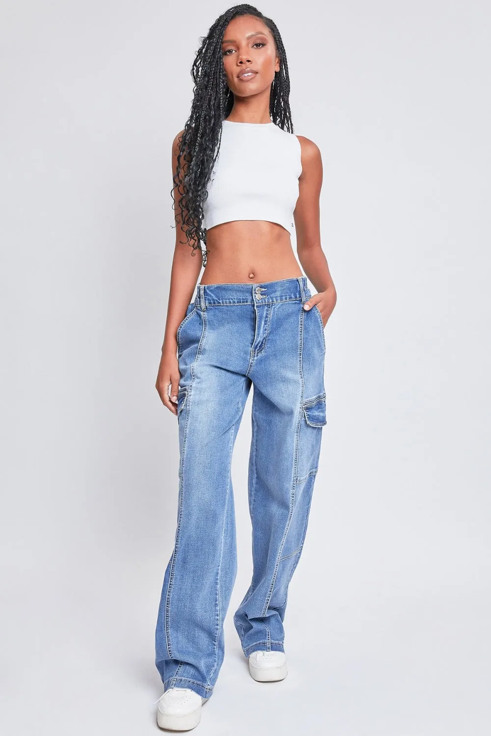 Jeanswear High-Rise Straight Cargo Jeans