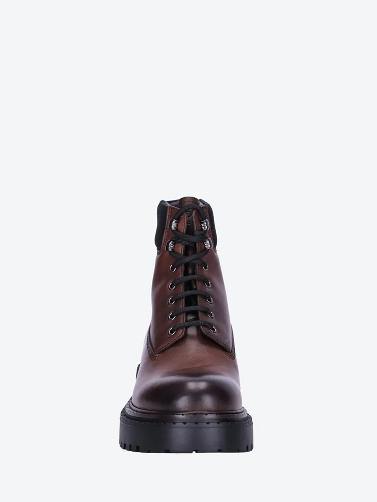 Leather and re-nylon work boots