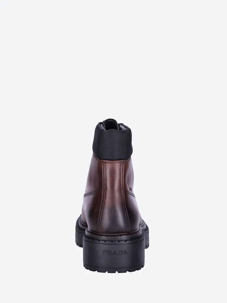 Leather and re-nylon work boots