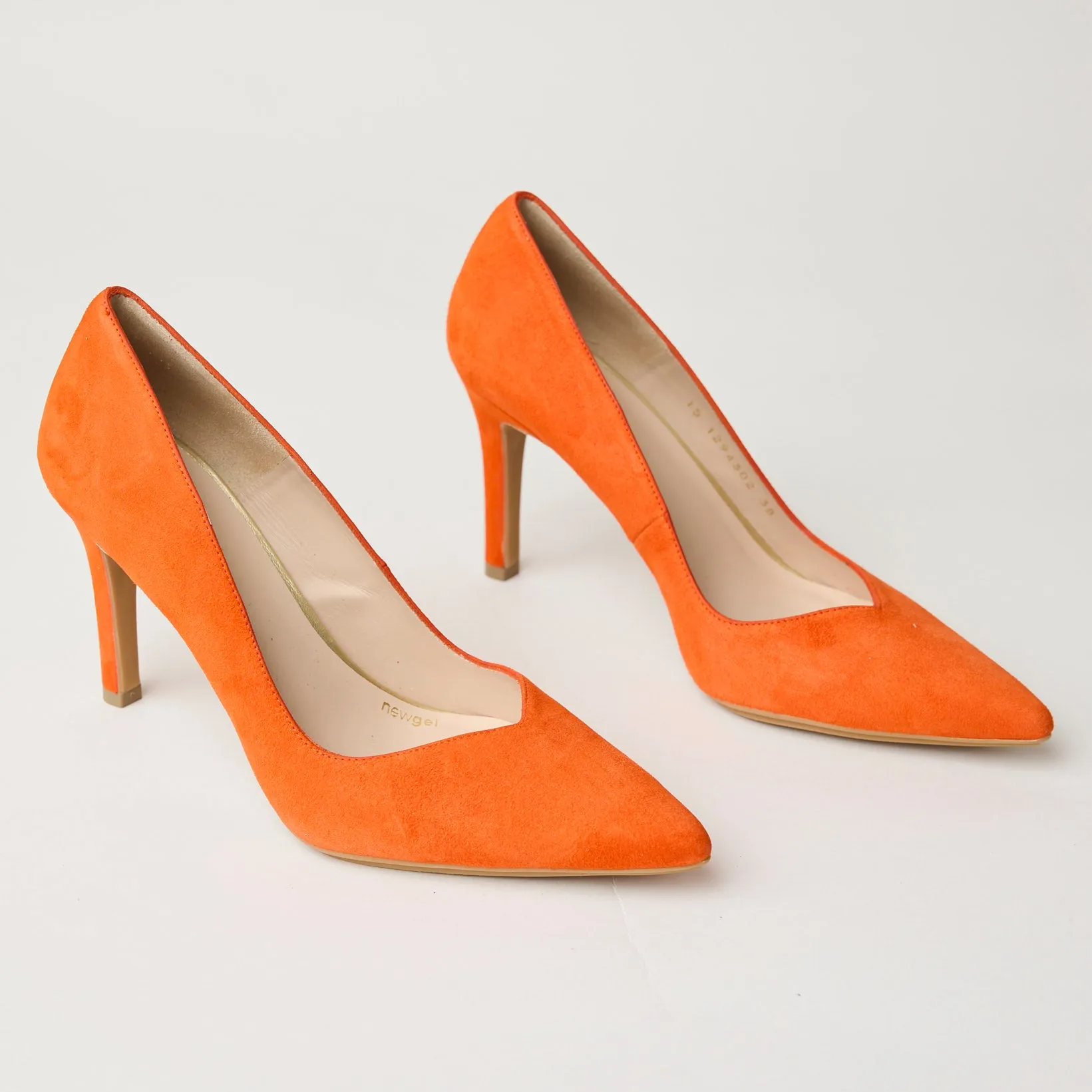Lodi Orange Suede Leather Court Shoes