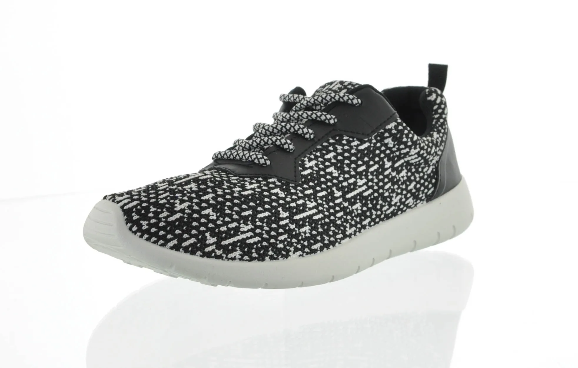 MEN'S SHOES BLACK AND WHITE FAB TENNIS SNEAKERS 831-BL