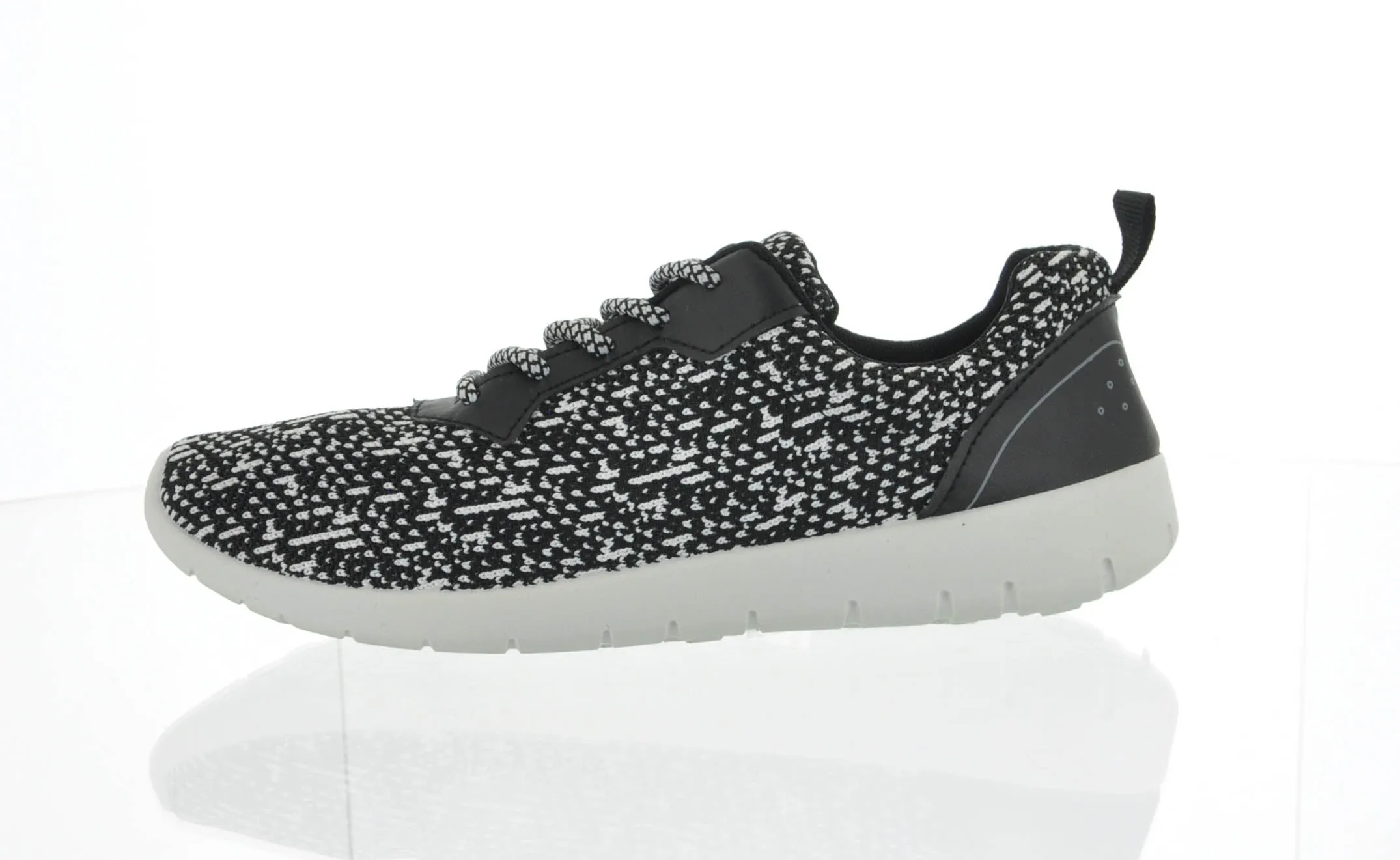 MEN'S SHOES BLACK AND WHITE FAB TENNIS SNEAKERS 831-BL