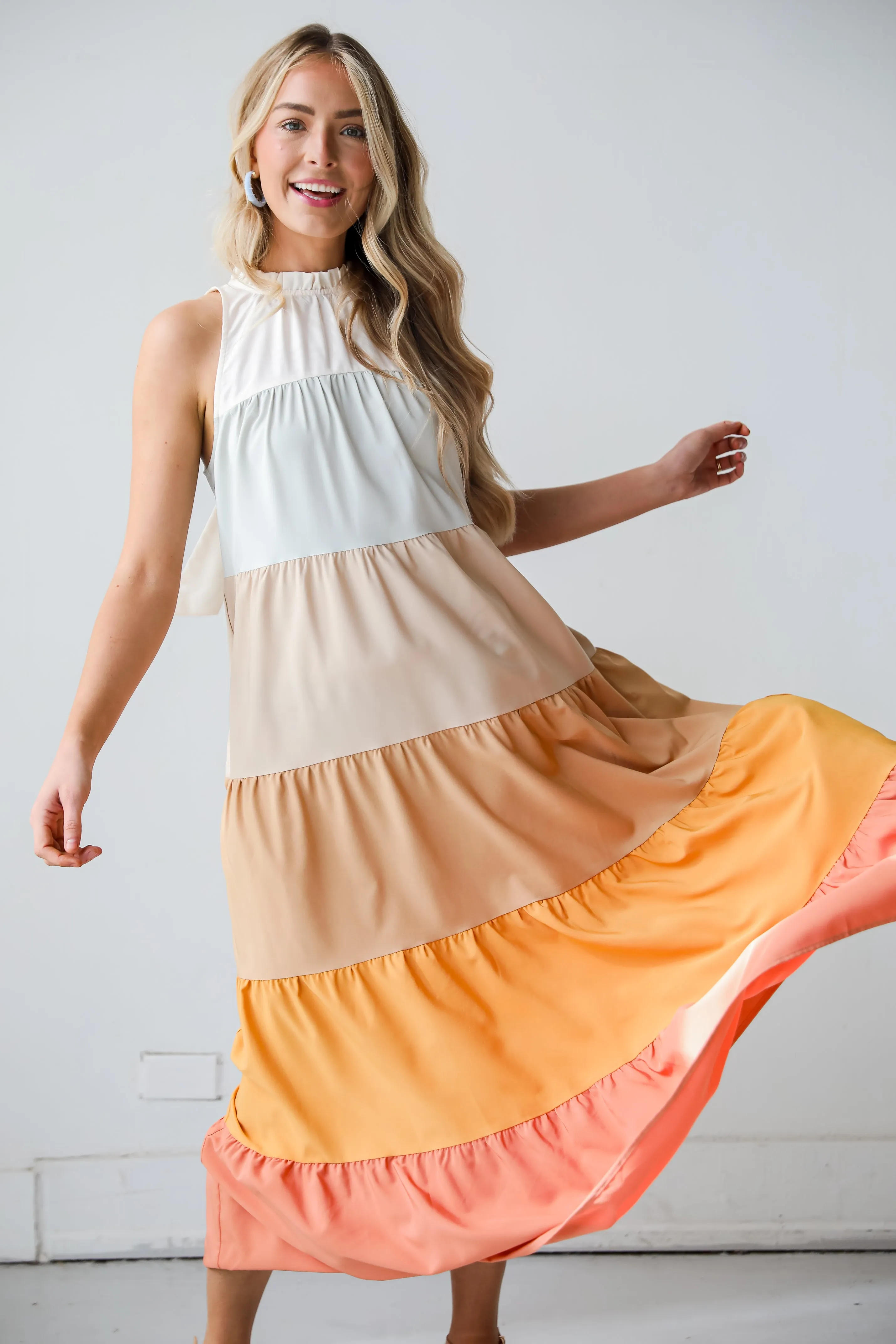 Ocean Skies Color Block Maxi Dress