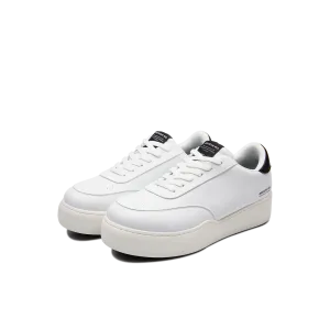 Pleather Burger Trainer - White/Black