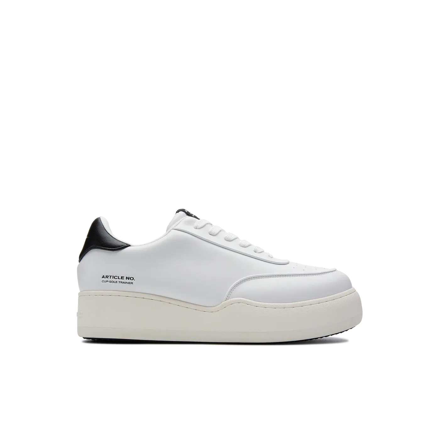Pleather Burger Trainer - White/Black