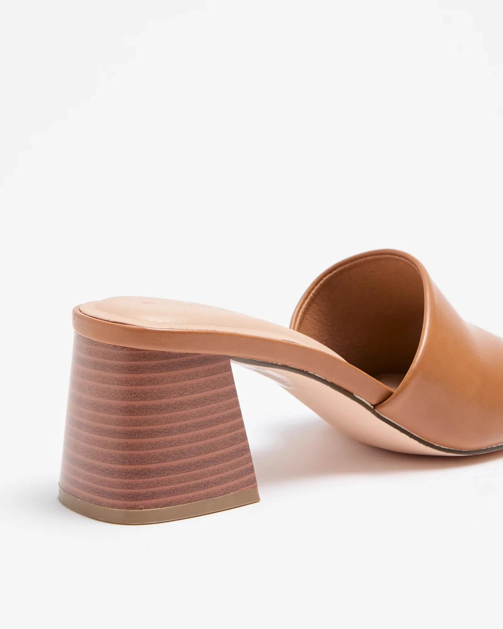 popular  Womens Mule Low Block Heel - Lani - Tan