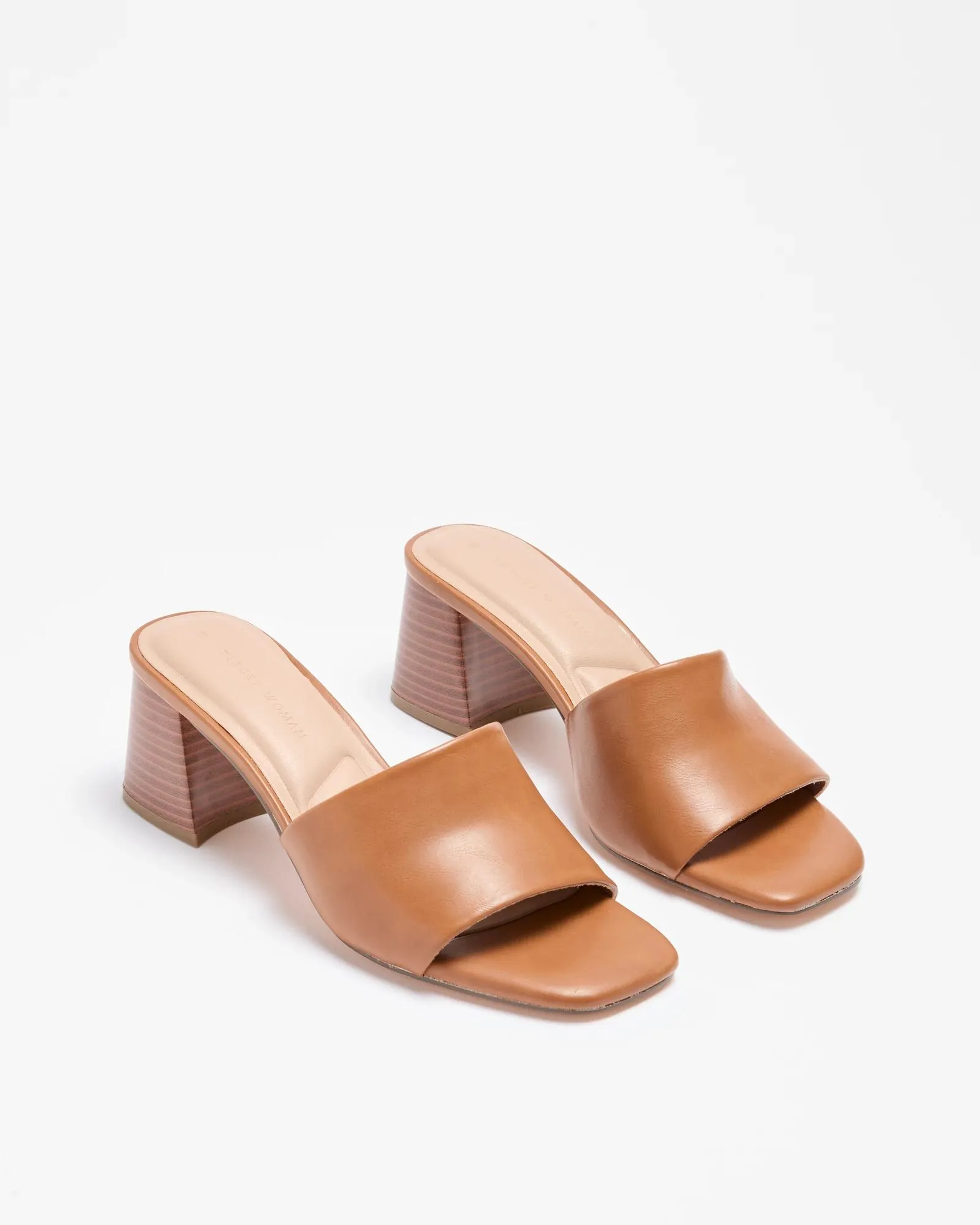 popular  Womens Mule Low Block Heel - Lani - Tan