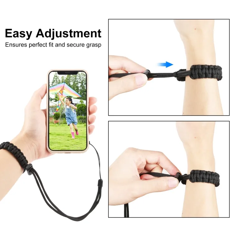 PULUZ Braided Sport Anti-lost Camera Adjustable Wrist Strap (Black)