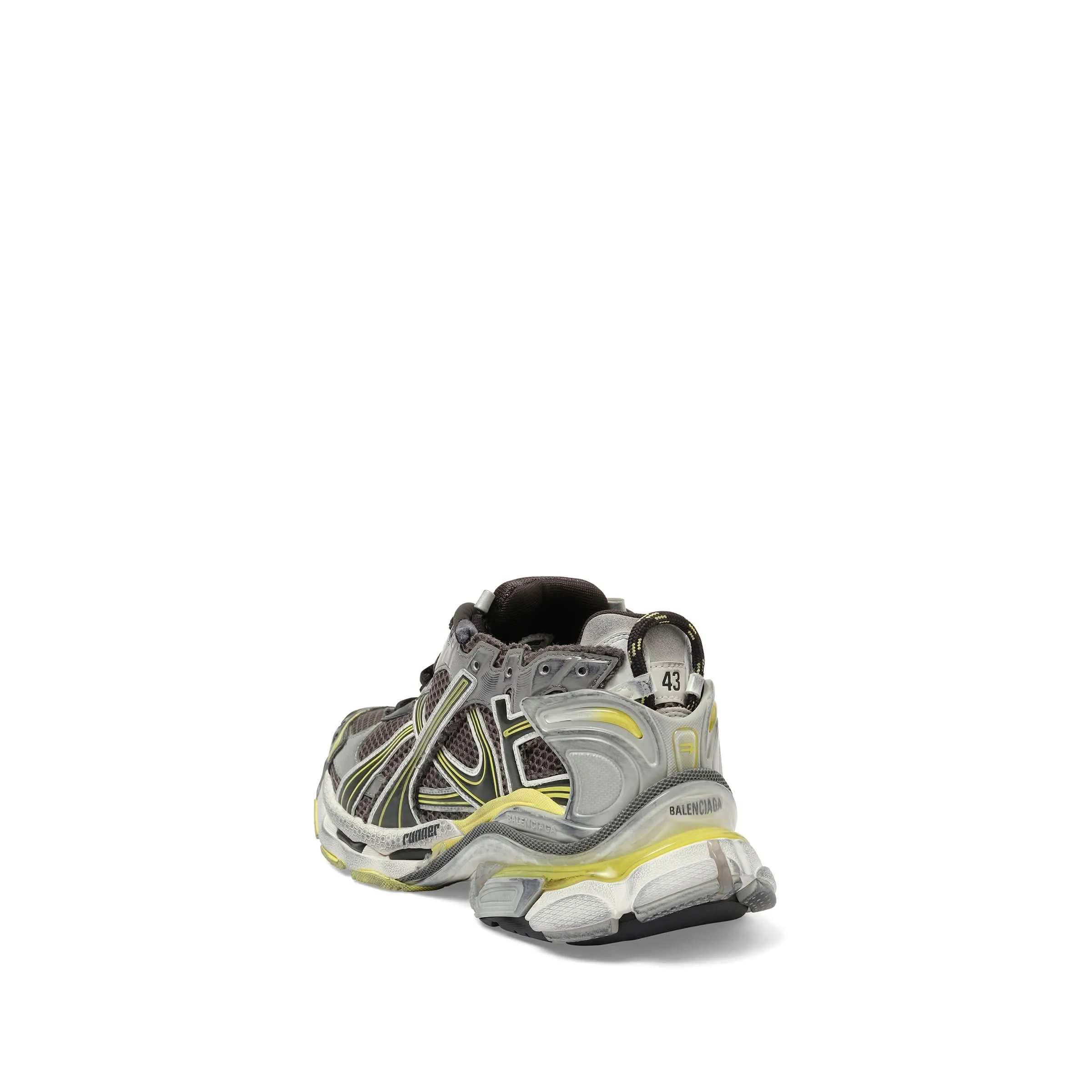 Runner Sneaker in Dark Grey/Yellow/White