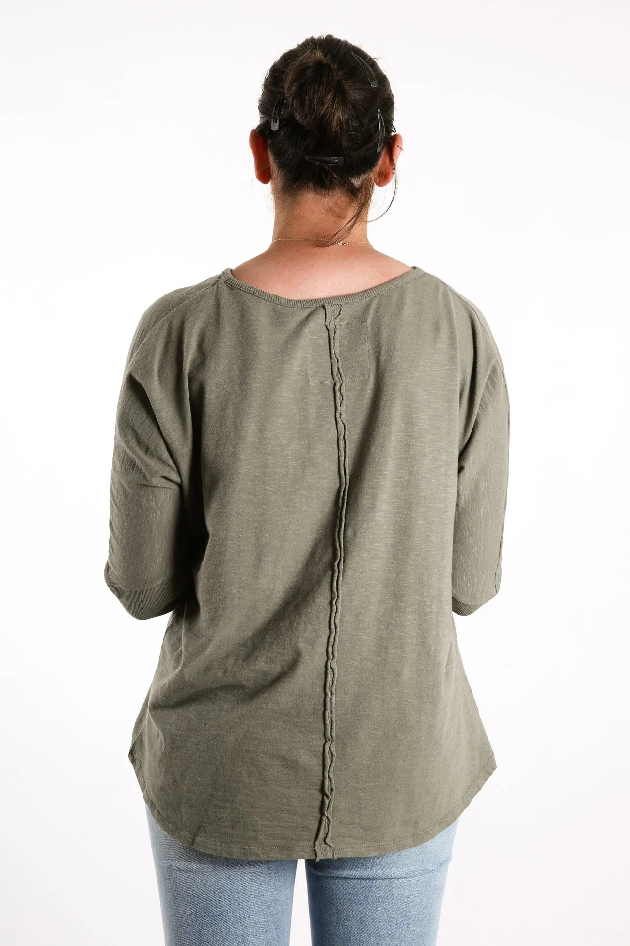 Sara Long Sleeve Top Khaki