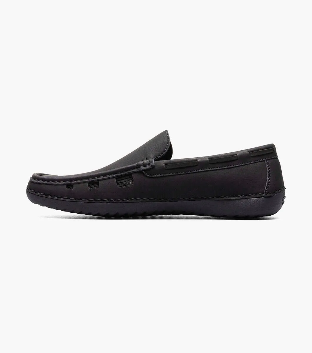 Stacy Adams Black Delray Moc Toe Slip On Shoes