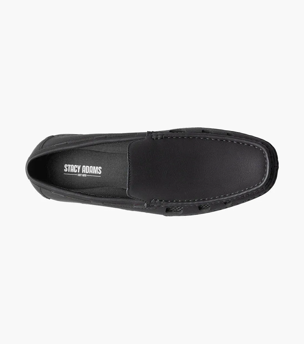 Stacy Adams Black Delray Moc Toe Slip On Shoes