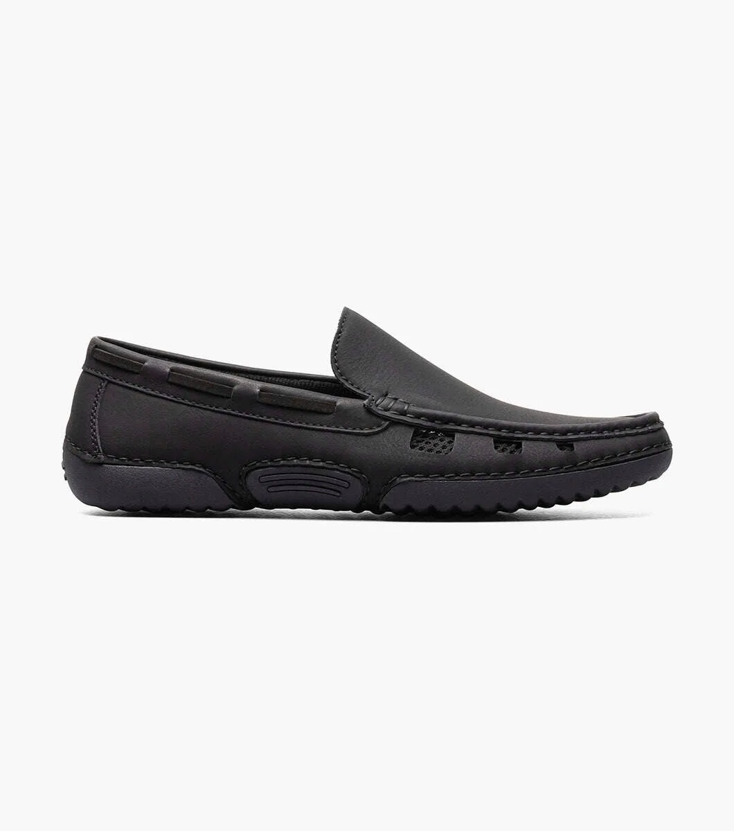 Stacy Adams Black Delray Moc Toe Slip On Shoes