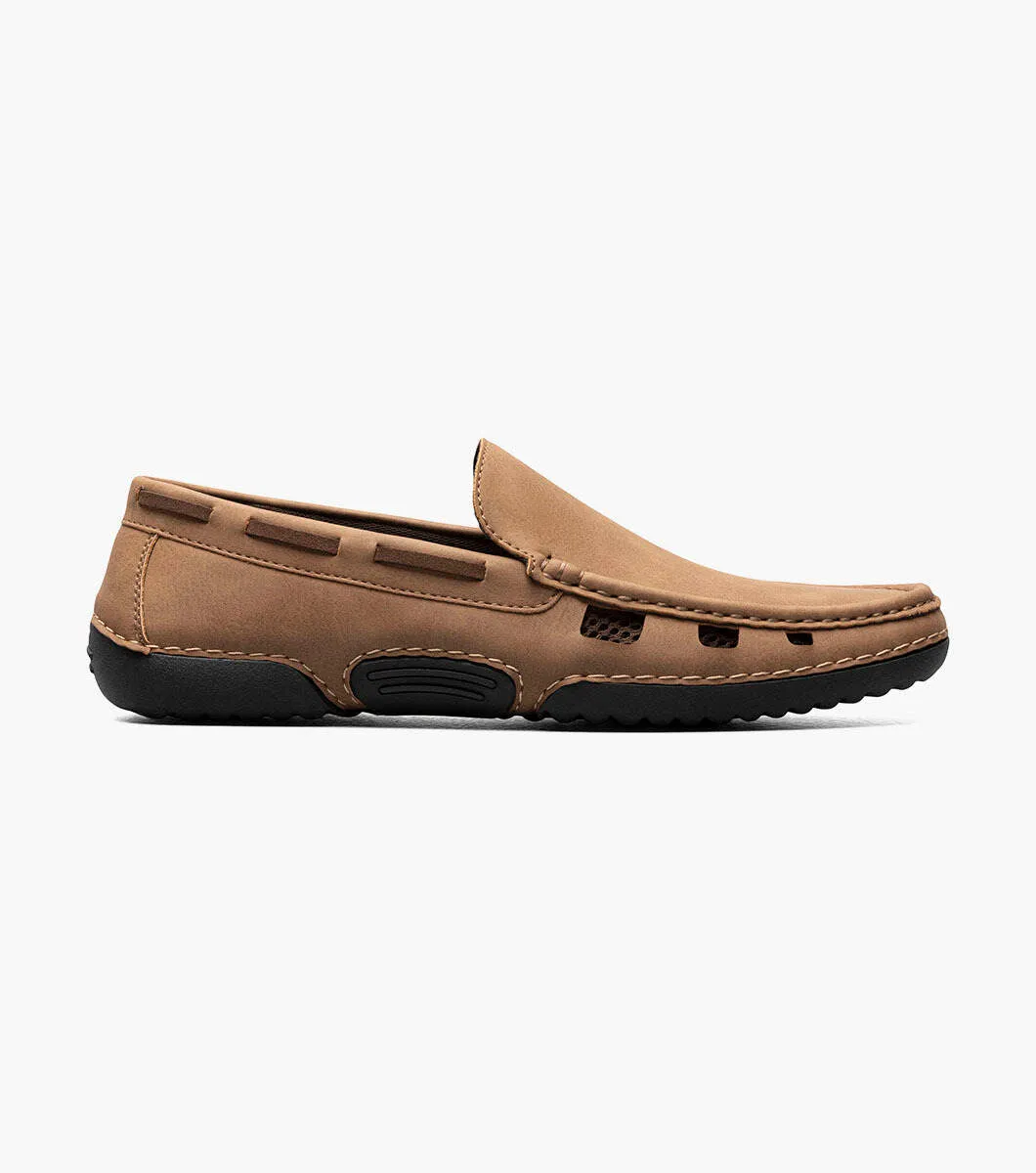 Stacy Adams Tan Delray Moc Toe Slip On Shoes
