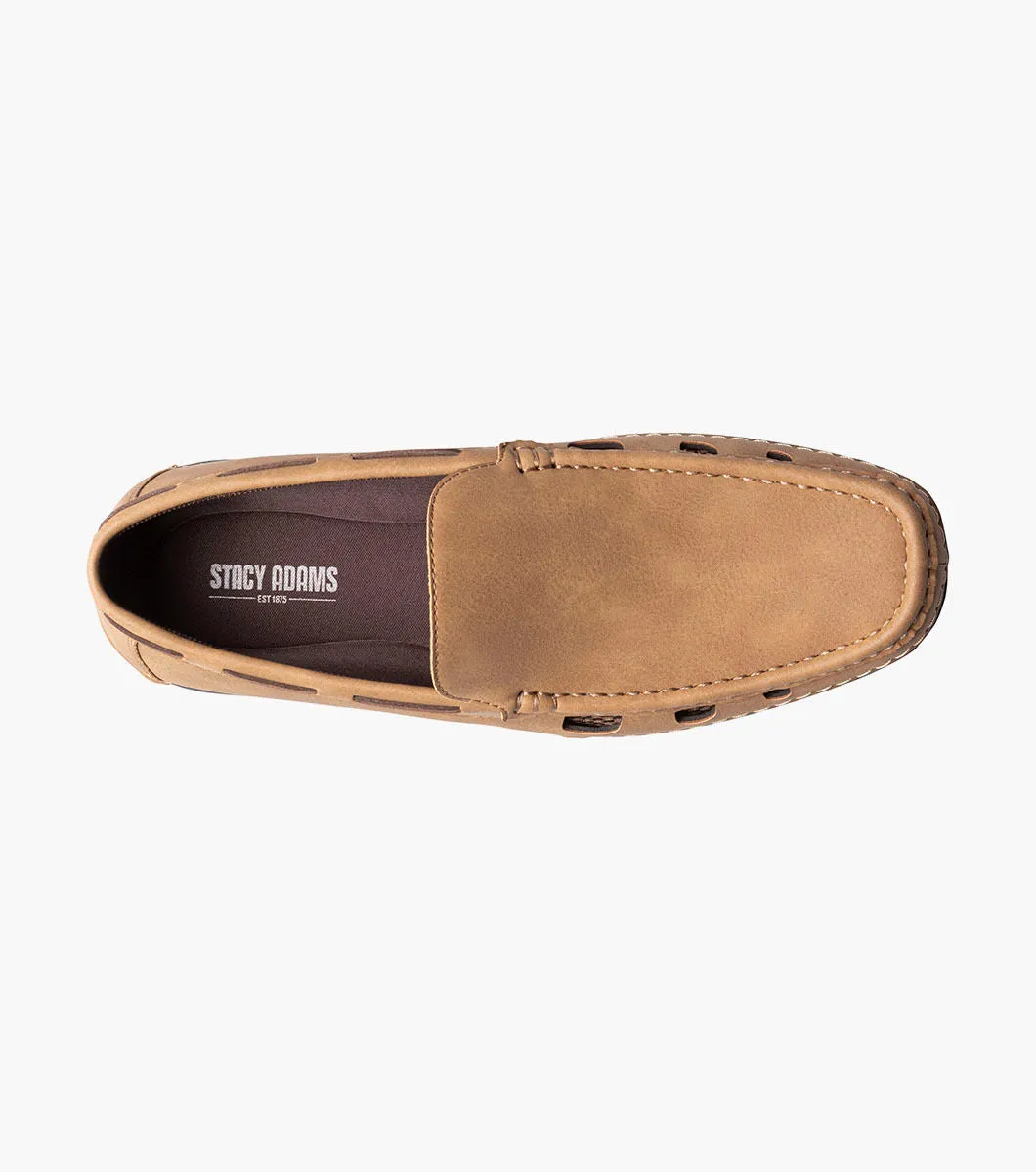 Stacy Adams Tan Delray Moc Toe Slip On Shoes