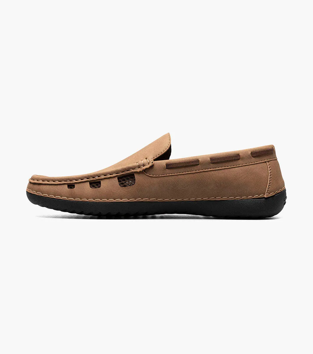 Stacy Adams Tan Delray Moc Toe Slip On Shoes