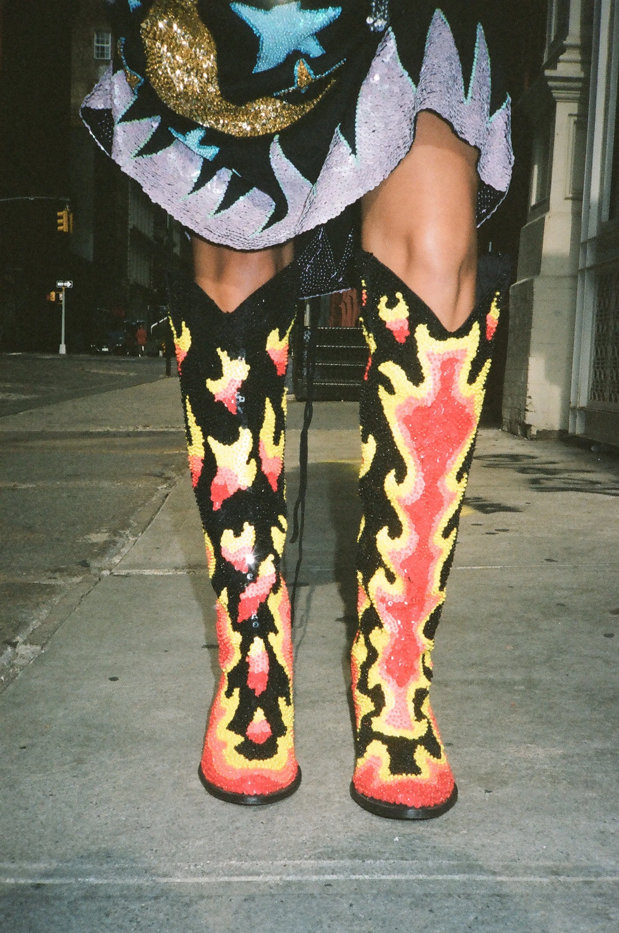 The Flame Hand-embellished Even Cowboy Boots