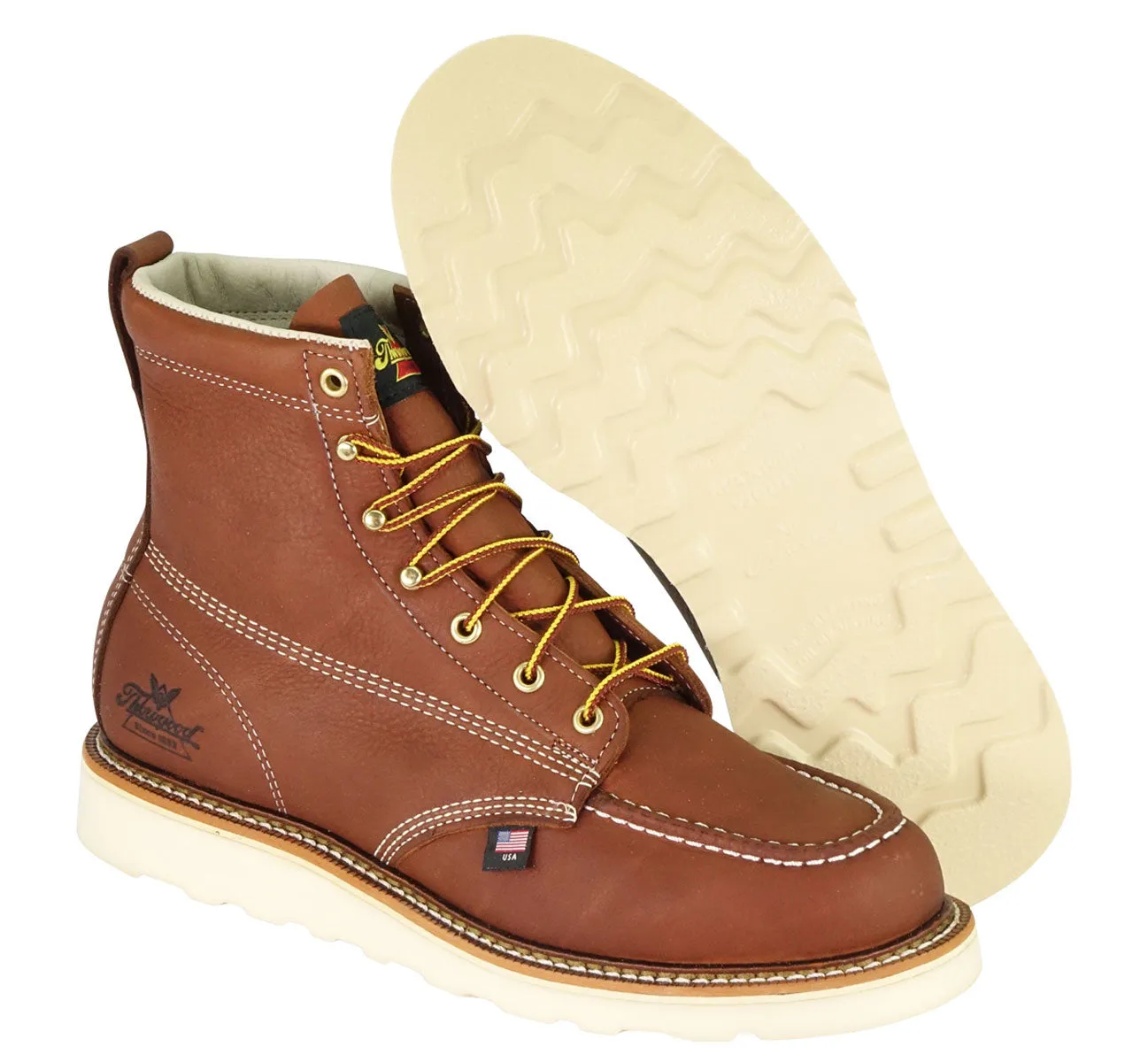Thorogood American Heritage 6-inch Moc Toe Work Boots - Tobacco