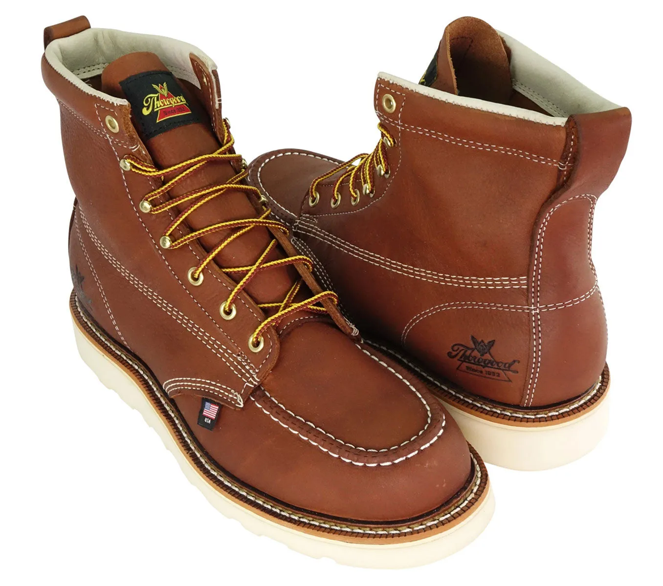 Thorogood American Heritage 6-inch Moc Toe Work Boots - Tobacco