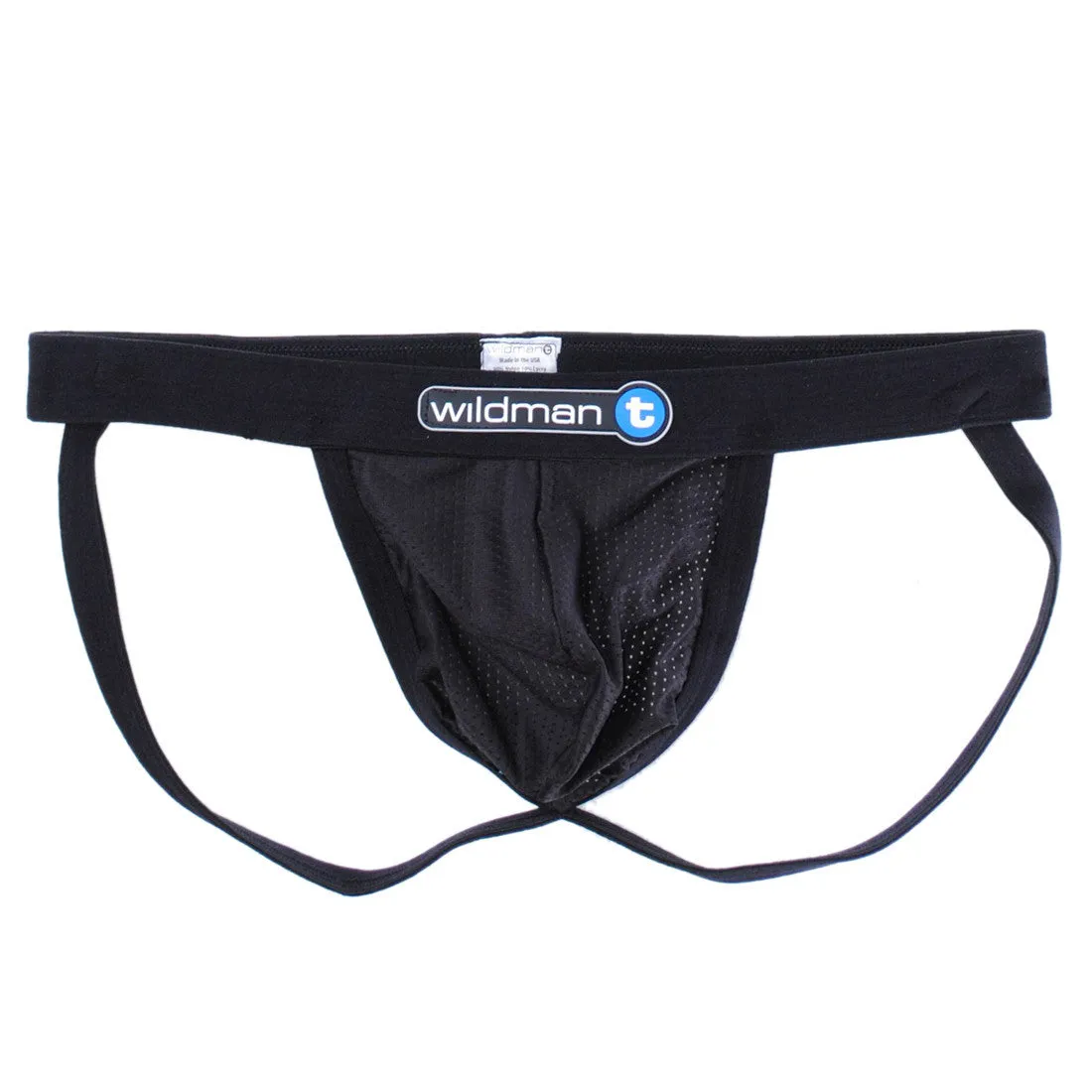WildmanT Raw Mesh Jockstrap with Duraband Waistband Black